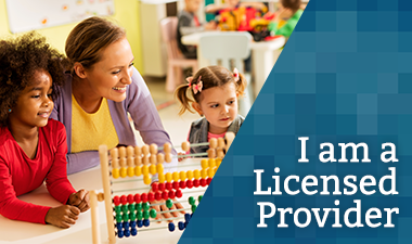 I am a Licensed Provider button