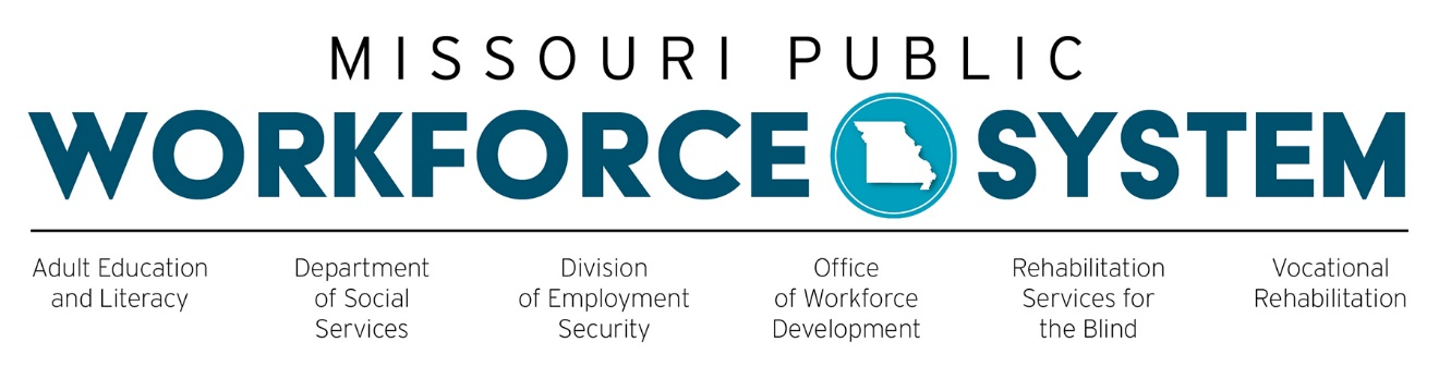 Missouri Public Workforce System Banner Logo