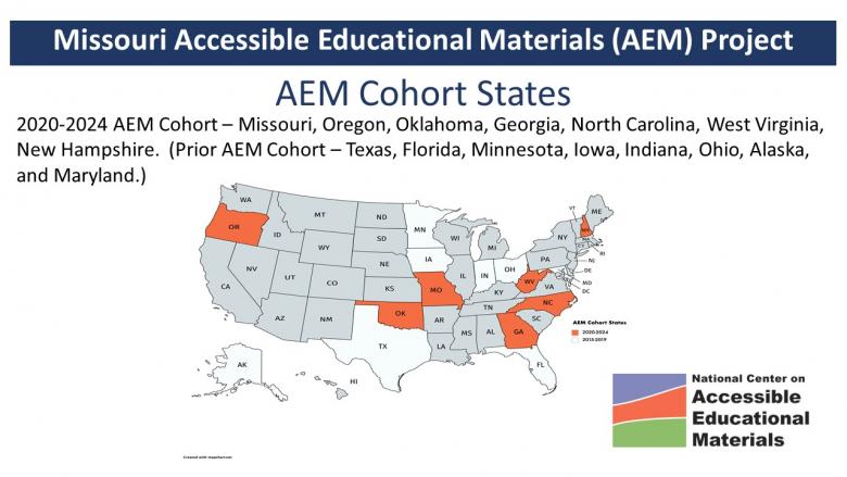 2020-2024 AEM Cohort States - Missouri, Oregon, Oklahoma, Georgia, North Carolina, West Virginia, and New Hampshire