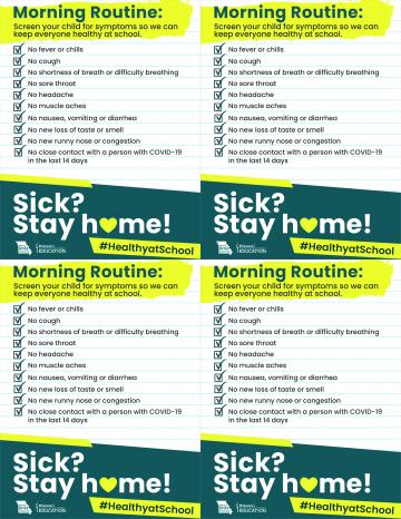 Sick? Stay home! #HealthyatSchool Morning Routine Checklist 4