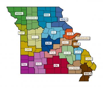 Map of Missouri CIL locations by catchment area
