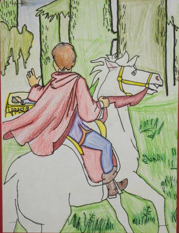 Snow White's prince on horseback by Planton
